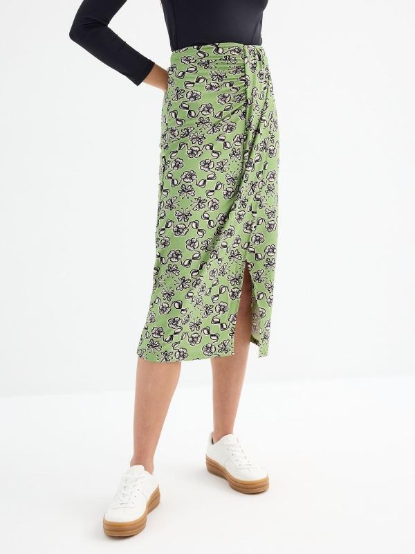In side Falda midi estampado floral 2025