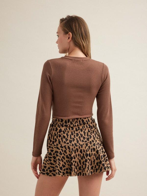 In side Falda pantalón print leopardo Outlet