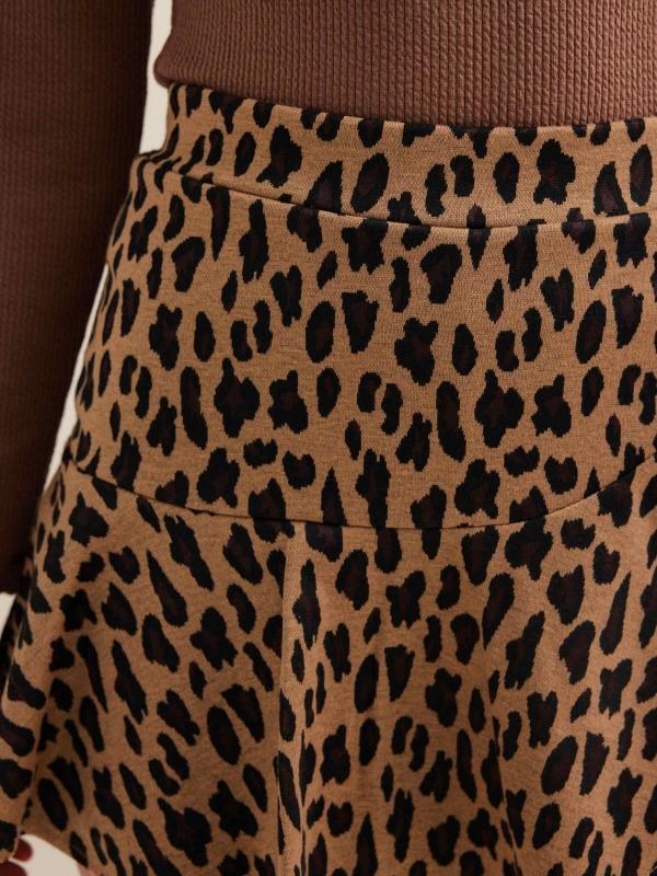 In side Falda pantalón print leopardo Outlet