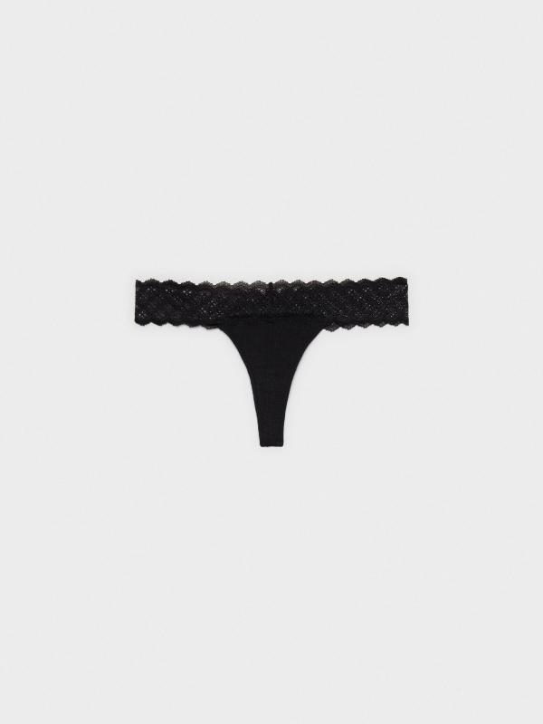 In side Tanga encaje negro En oferta