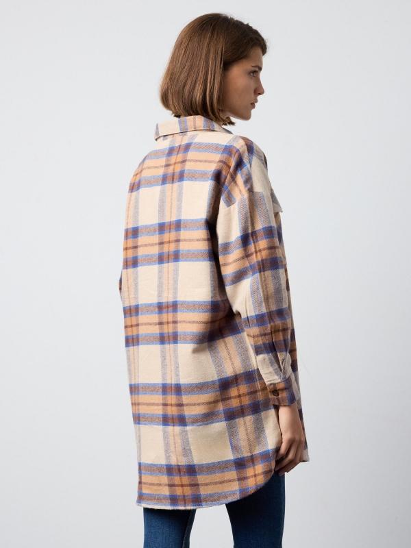 In side Sobrecamisa de cuadros camel y azul Liquidación