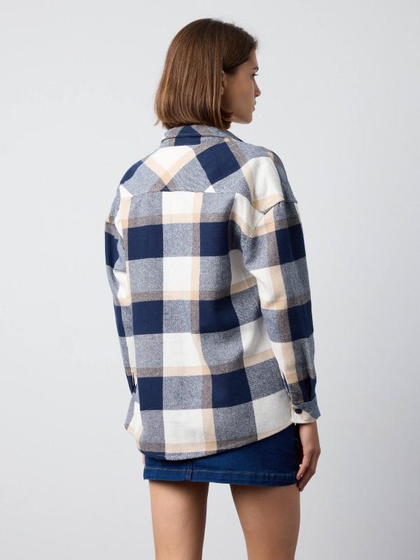 In side Camisa oversized cuadros con bolsillos Mejor oferta