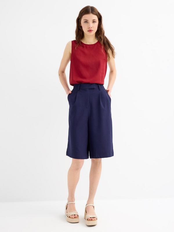 In side Blusa sin mangas teja Oferta especial
