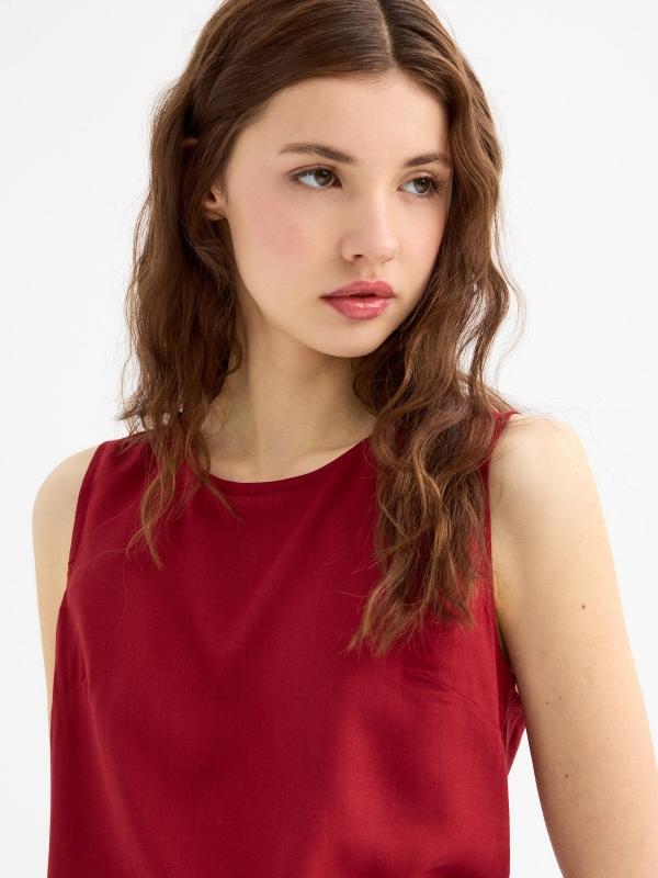 In side Blusa sin mangas teja Oferta especial