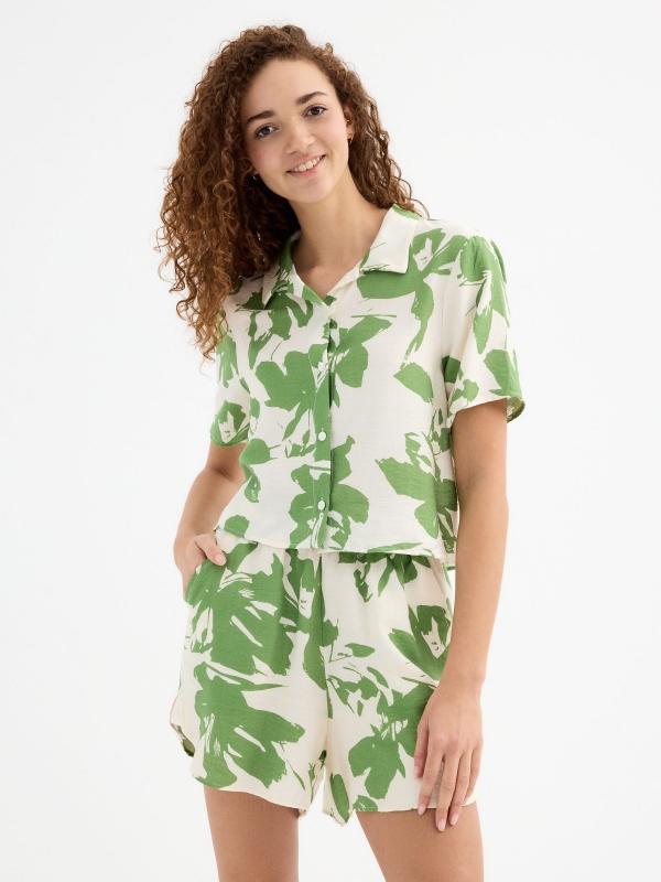 In side Camisa crop manga corta estampado COMPRAR AHORA