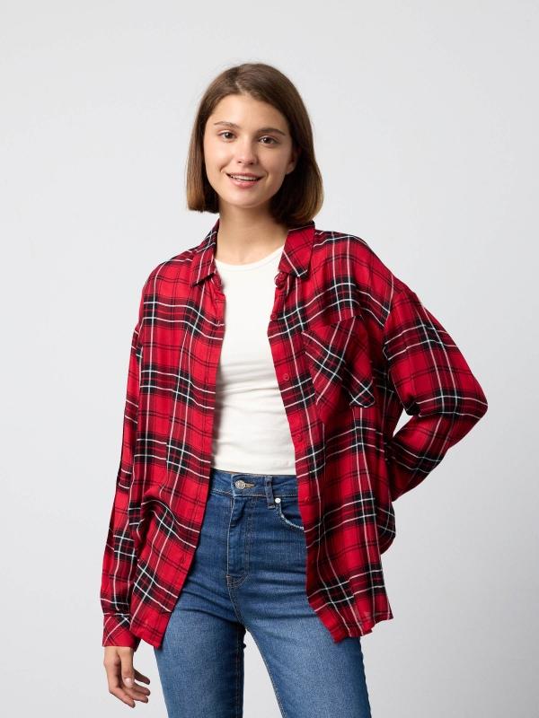 In side Camisa de cuadros con bolsillo