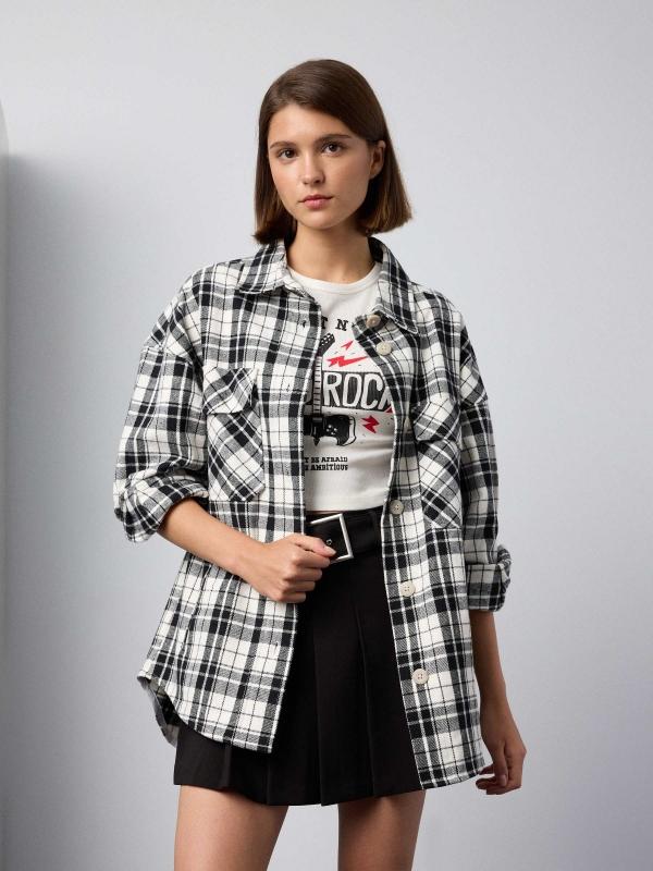 In side Sobrecamisa cuadros bolsillos Envío internacional gratuito