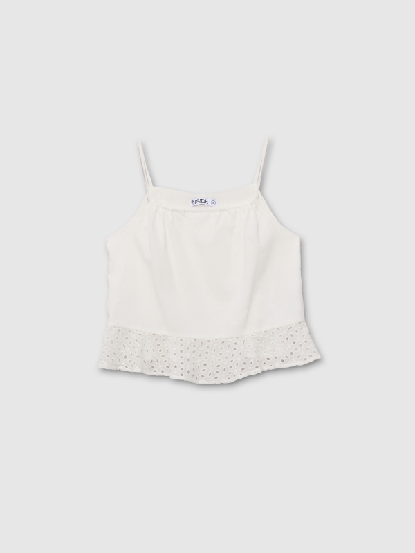 In side Blusa halter bordado suizo Tienda de fábrica