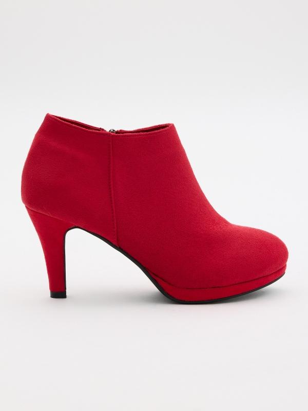 In side Zapatos tacón fino de ante rojo Descuentos del mes