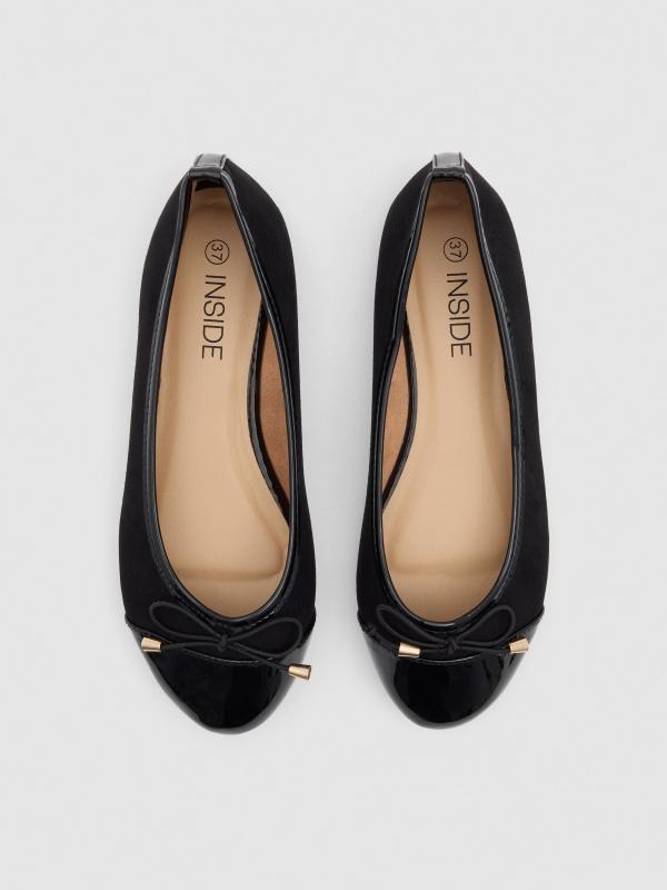 In side Bailarinas con punta charol Ofertas