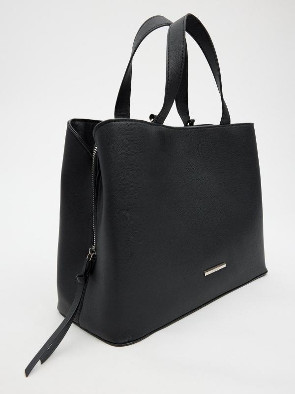In side Bolso shopper efecto piel negro Rebajas de fin de temporada