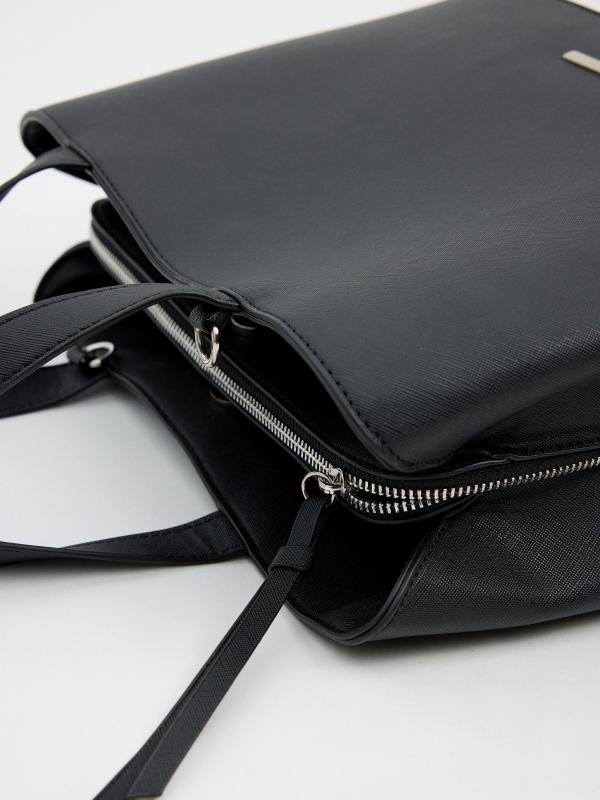 In side Bolso shopper efecto piel negro Rebajas de fin de temporada