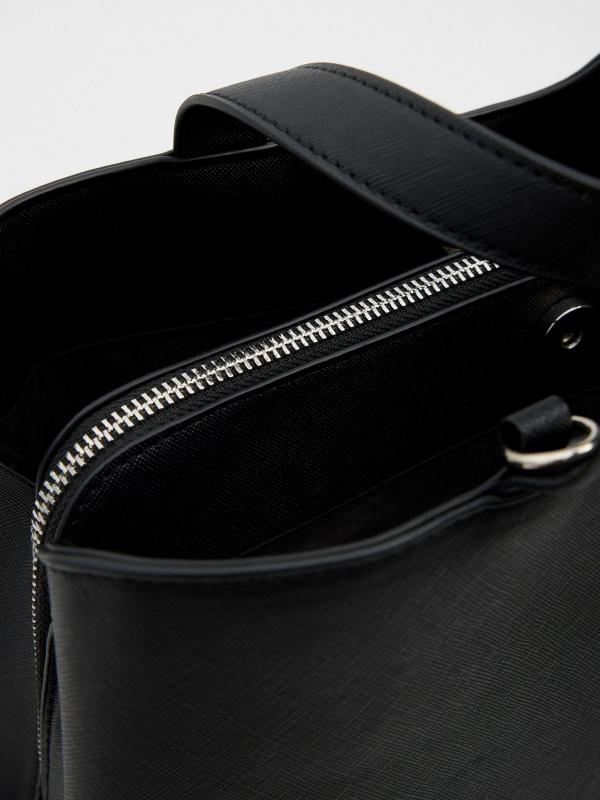 In side Bolso shopper efecto piel negro Rebajas de fin de temporada