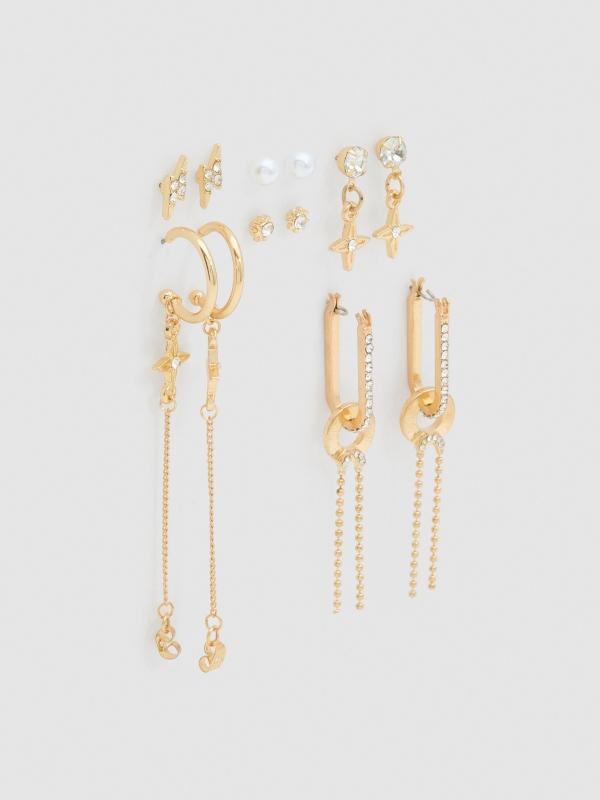 In side Set 6 pendientes dorados