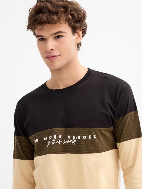 In side Camiseta texturas combinadas Gran oferta