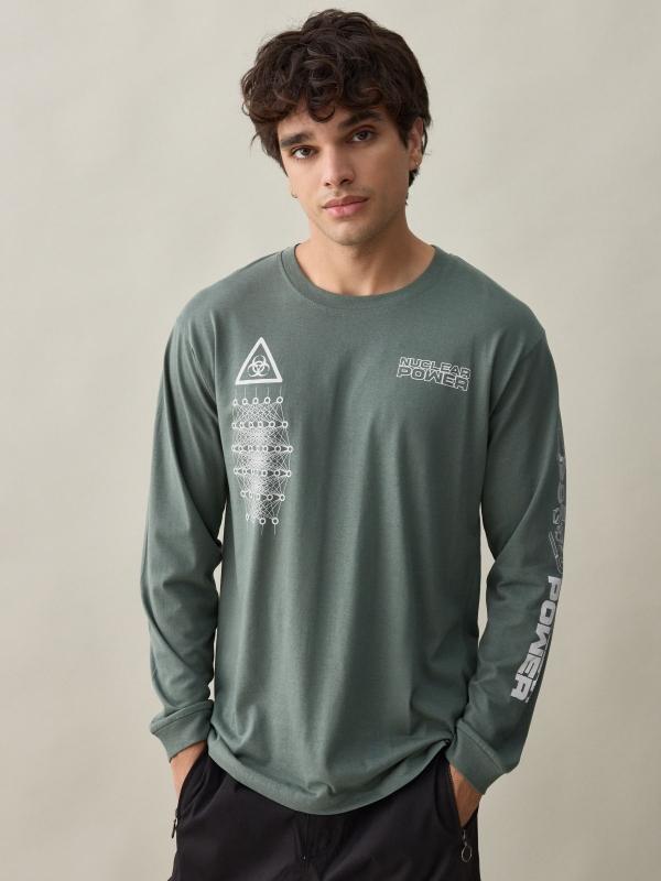 In side Camiseta print Power en manga Descuento