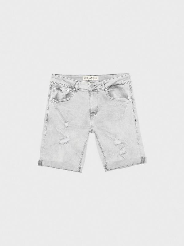 In side Bermuda denim gris lavado Ofertas especiales