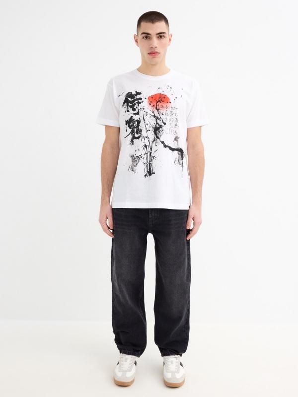 In side Camiseta manga corta estampado oriental
