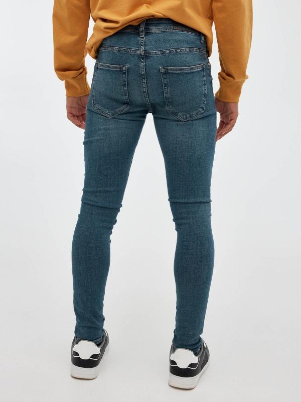 In side Jeans skinny azul tiro bajo Descuento