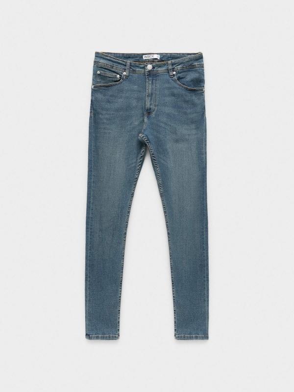 In side Jeans skinny azul tiro bajo Descuento