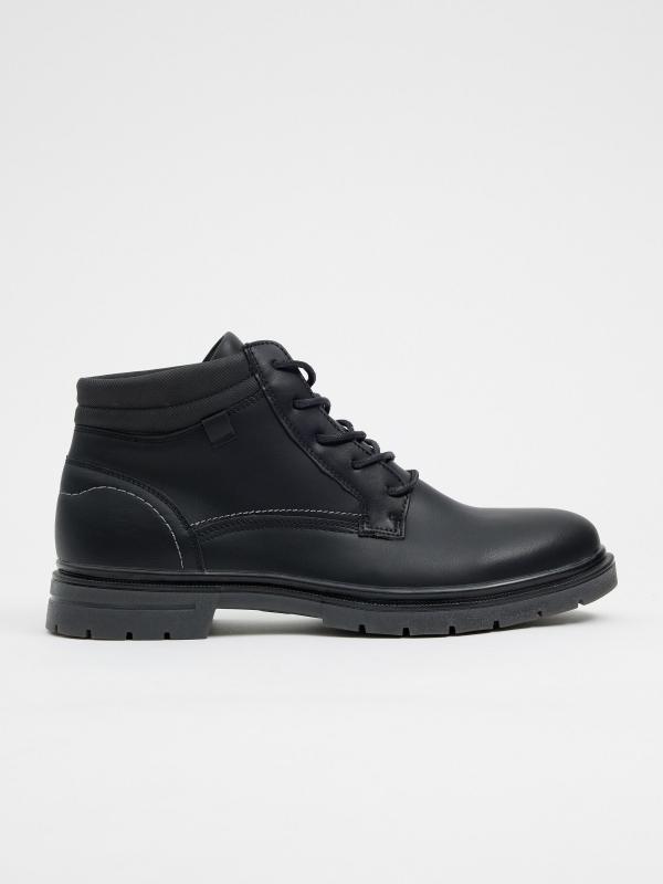 In side Bota negra efecto piel pespuntes