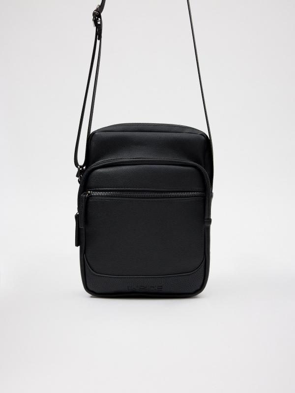 In side Bandolera de hombre polipiel negra Descuento por venta flash