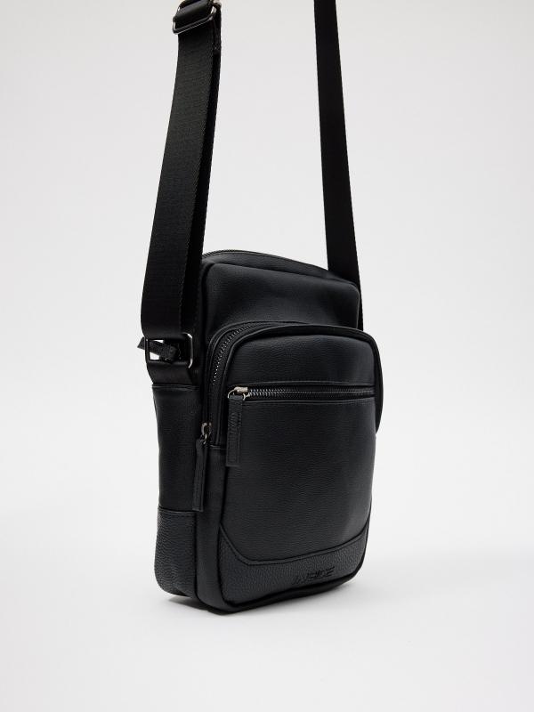 In side Bandolera de hombre polipiel negra Descuento por venta flash
