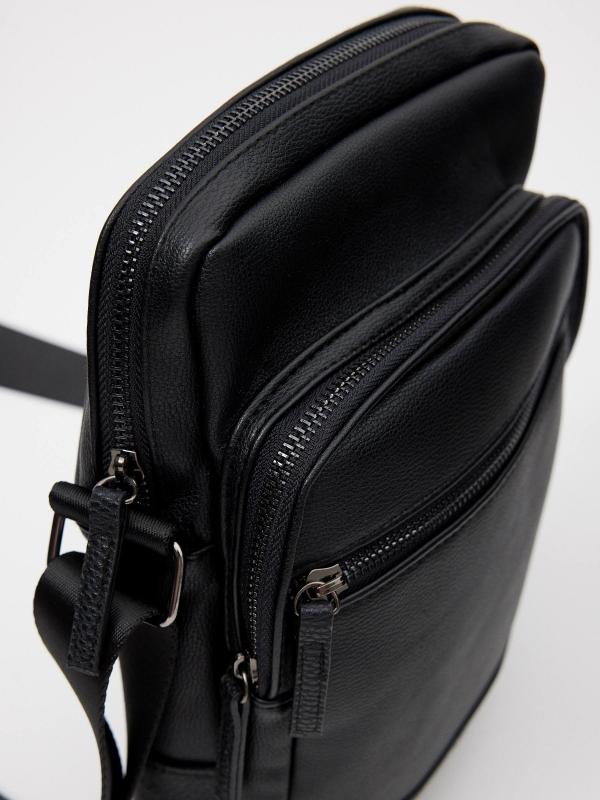 In side Bandolera de hombre polipiel negra Descuento por venta flash