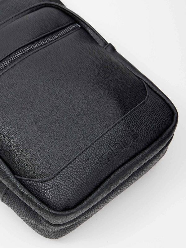 In side Bandolera de hombre polipiel negra Descuento por venta flash