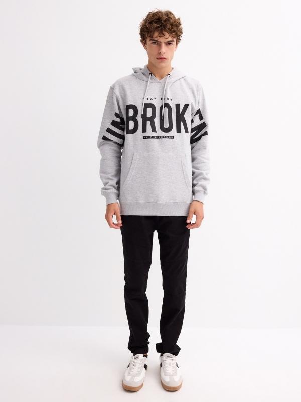In side Sudadera gris estampada Los más vendidos