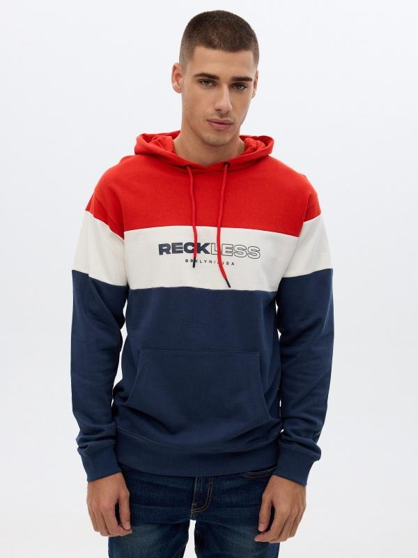 In side Sudadera capucha color block