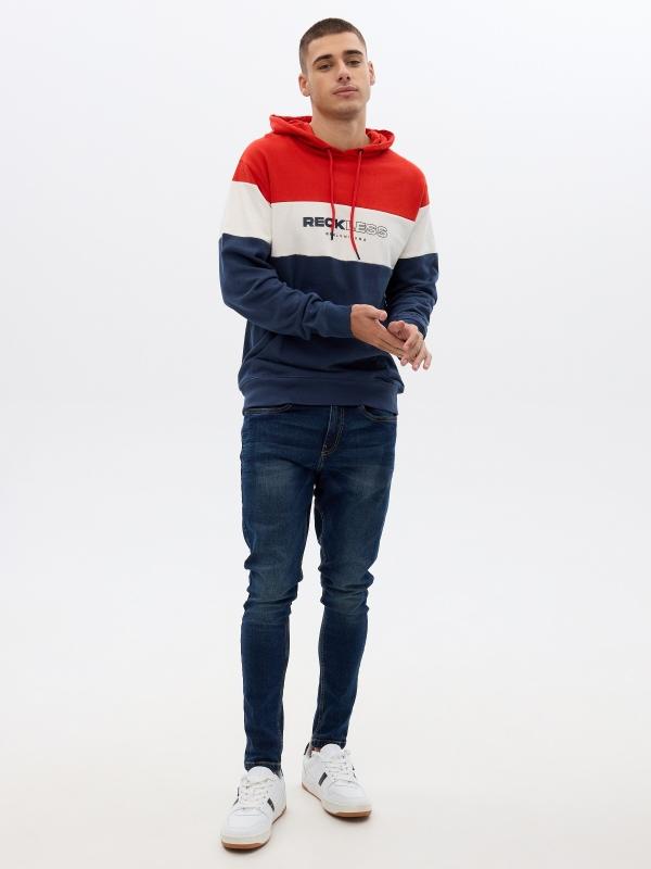 In side Sudadera capucha color block Ventas relámpago