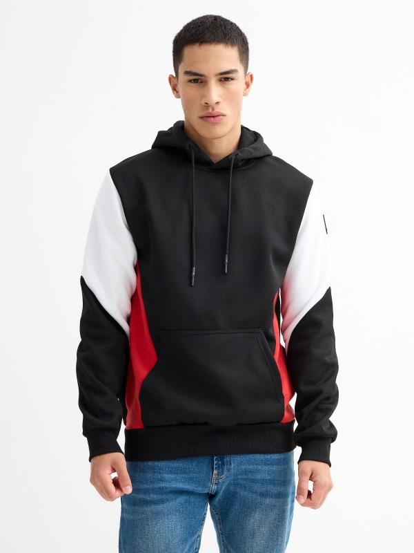 In side Sudadera color block bolsillo