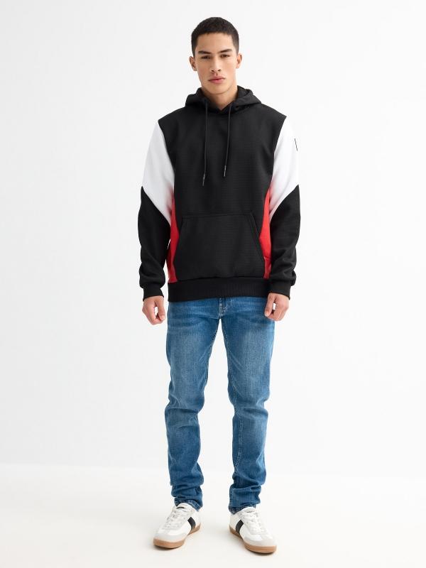 In side Sudadera color block bolsillo Descuento