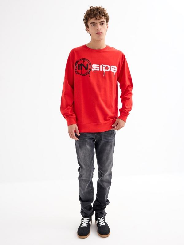 In side Sudadera sin capucha con logo Tienda
