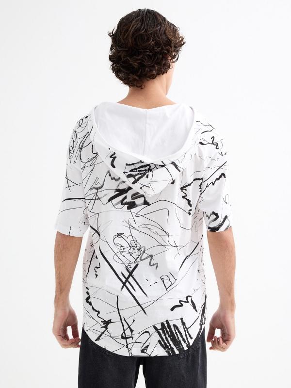 In side Camiseta manga corta capucha pinceladas Grandes descuentos