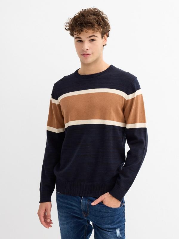 In side Jersey jaspeado color block Ahorra y exporta