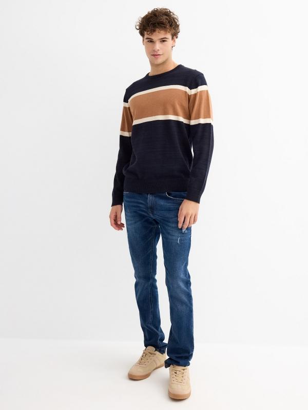 In side Jersey jaspeado color block Ahorra y exporta