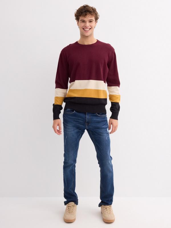 In side Jersey de punto color block Precios de Black Friday