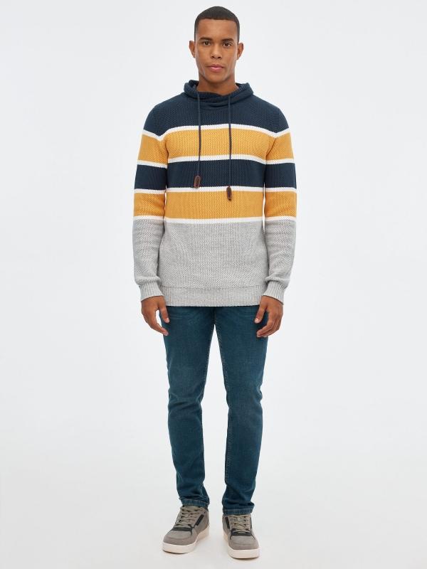 In side Jersey cuello alto de rayas Grandes ahorros