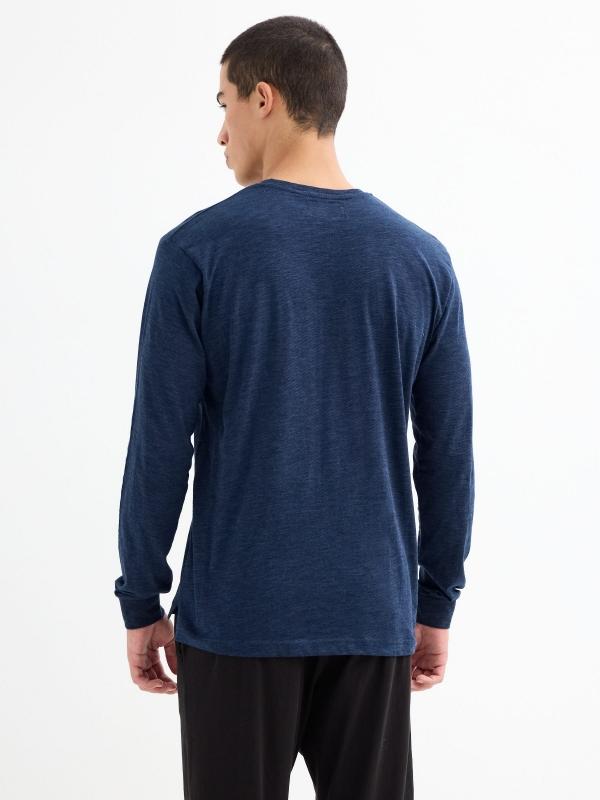 In side Pijama manga larga azul jaspeado Ofertas