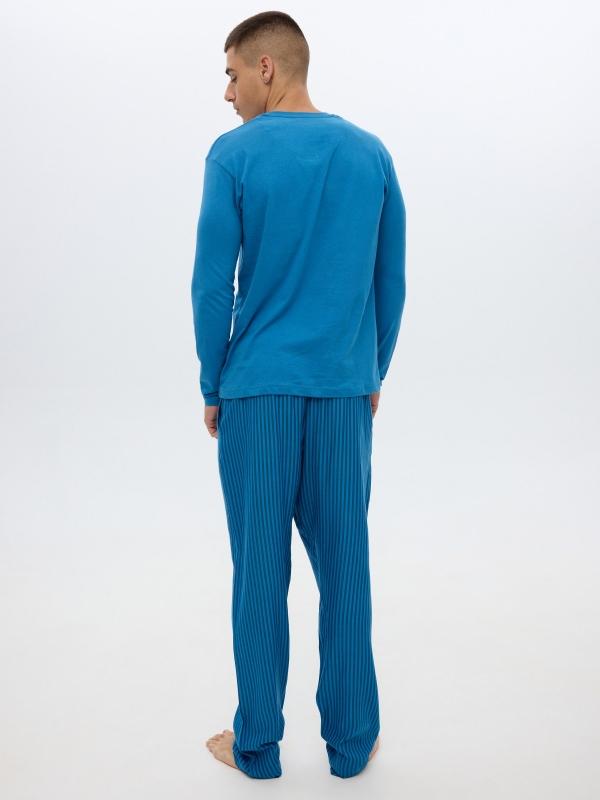In side Pijama azul pantalón rayas Rebajas baratas