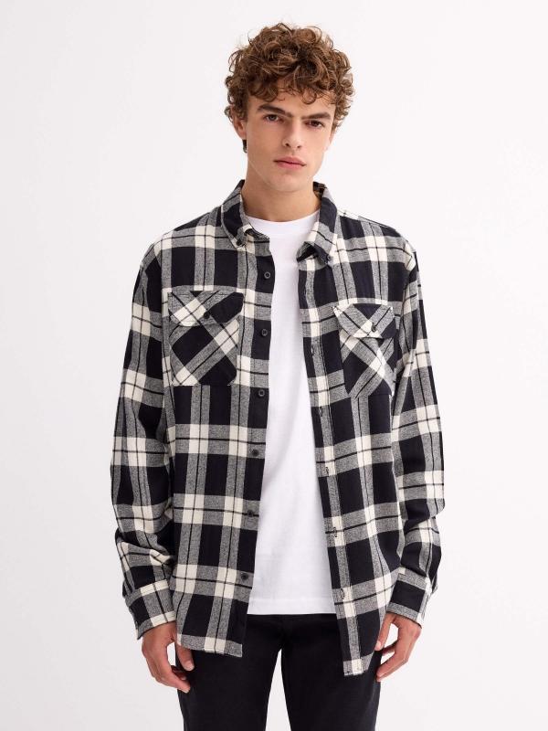 In side Camisa franela de cuadros