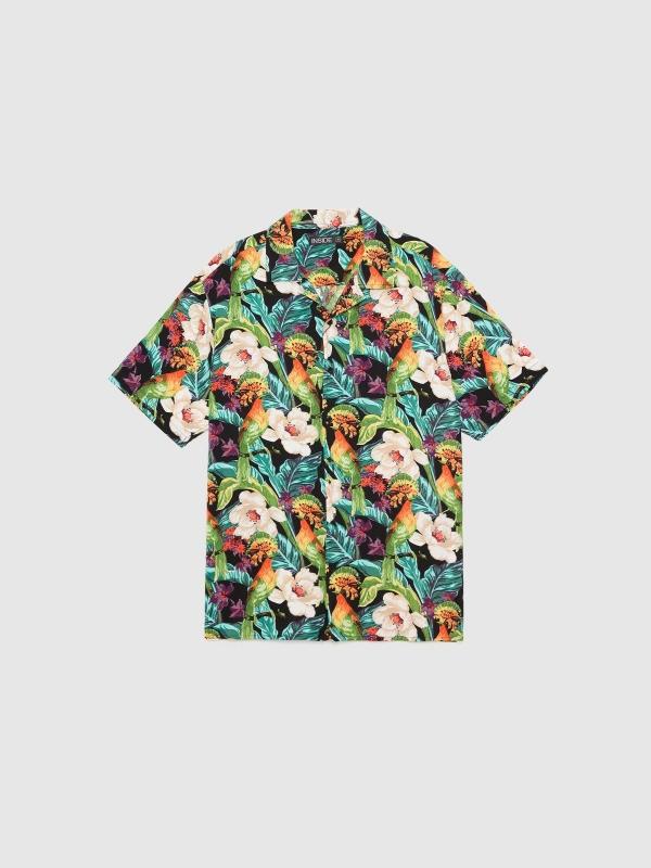 In side Camisa flores tropicales Liquidación