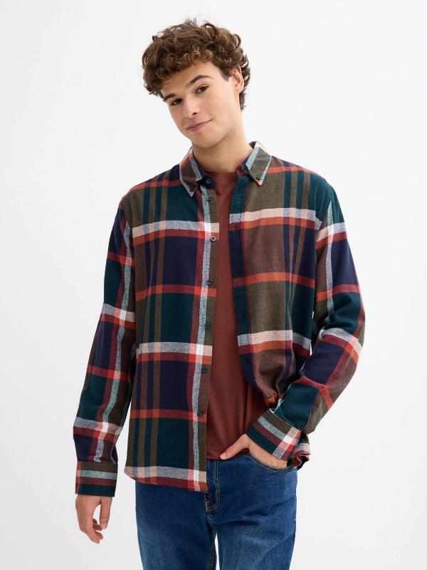 In side Camisa de franela verde
