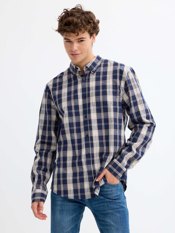 In side Camisa de cuadros con bolsillo