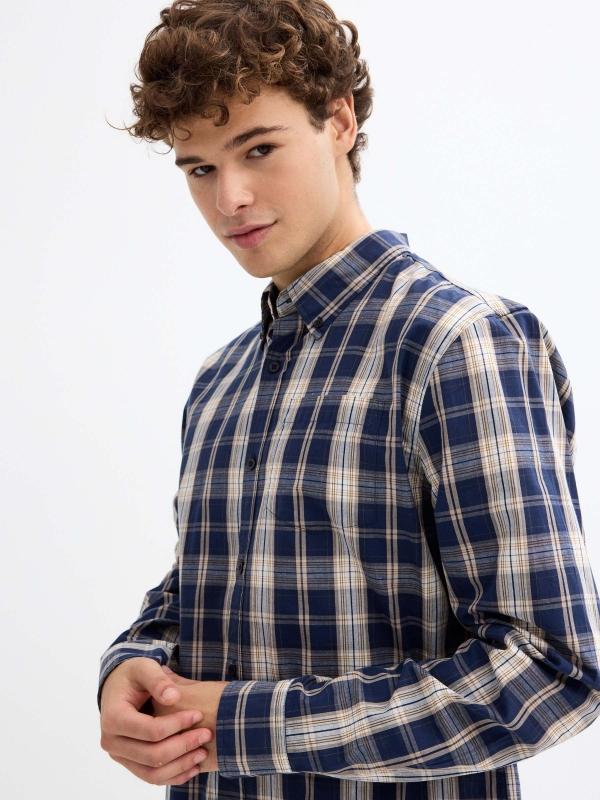 In side Camisa de cuadros con bolsillo Última moda