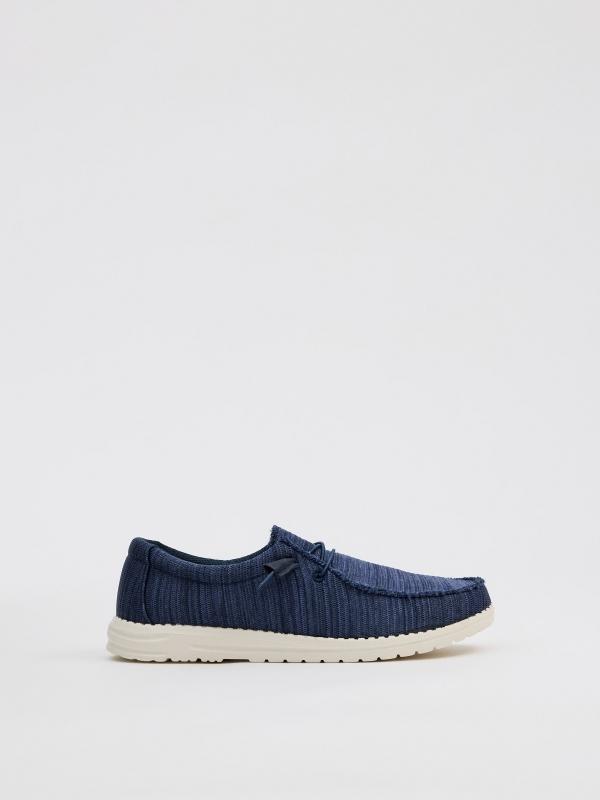 In side Zapato wallaby lona azul acero