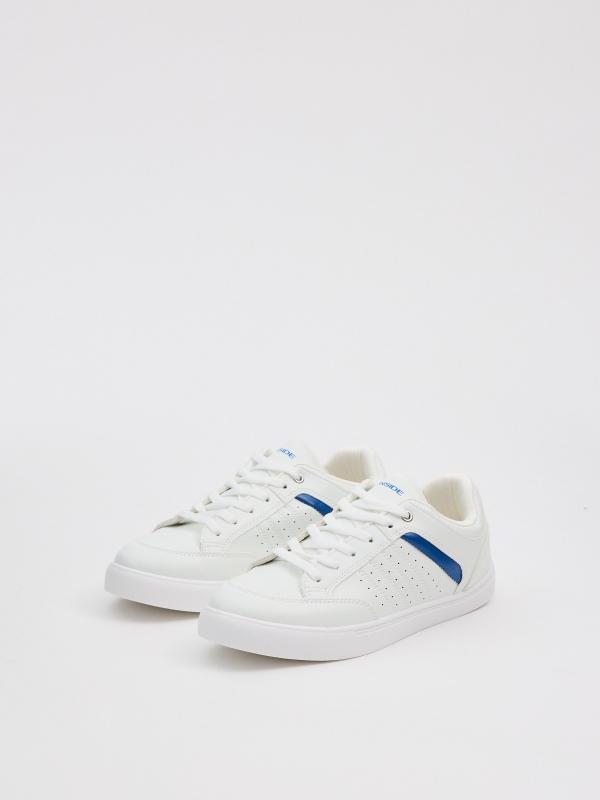 In side Zapatillas skater blanco y azul Liquidación