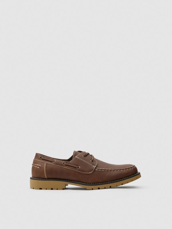 In side Zapato naútico efecto piel marrón Rebajas